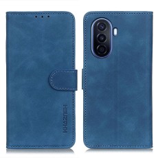 Khazneh Vintage Style PU Leather Book Case with Clasp priekš Huawei Nova Y70 - Zils - sāniski atverams maciņš ar magnētu un stendu