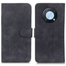 Khazneh Vintage Style PU Leather Book Case with Clasp priekš Huawei Nova Y90 - Melns - sāniski atverams maciņš ar magnētu un stendu