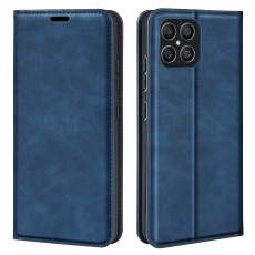 Magnetic Closure Skin-Touch Flip Leather Book Case priekš Honor X8 - Zils - sāniski atverams maciņš ar magnētu un stendu / grāmatveida maks