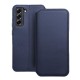 Dual Pocket Book Case priekš Samsung Galaxy S21 FE 5G G990 - Tumši Zils - sāniski atverams maciņš / grāmatveida maks ar divām kabatiņām