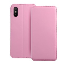 Dual Pocket Book Case priekš Xiaomi Redmi 9A - Gaiši Rozā - sāniski atverams maciņš / grāmatveida maks ar divām kabatiņām