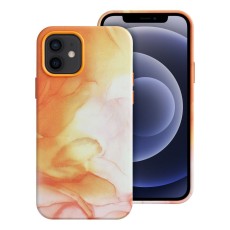 Leather MagSafe Back Case priekš Apple iPhone 12 / 12 Pro - Oranžs - mākslīgās ādas aizmugures apvalks / bampers-vāciņš