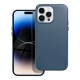 Leather MagSafe Back Case priekš Apple iPhone 14 Pro Max - Tumši Zils - mākslīgās ādas aizmugures apvalks / bampers-vāciņš