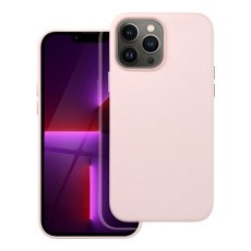 Leather MagSafe Back Case priekš Apple iPhone 14 Pro Max - Gaiši Rozā - mākslīgās ādas aizmugures apvalks / bampers-vāciņš