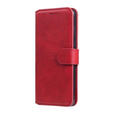 Classic Solid Color Wallet Leather Book Case priekš Realme C15 - Sarkans - sāniski atverams maciņš ar magnētu un stendu
