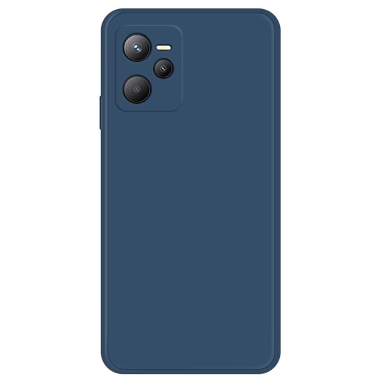 Anti-scratch Rubberized TPU Phone Case with Microfiber Lining priekš Realme C35 - Tumši Zils - silikona aizmugures apvalks / bampers