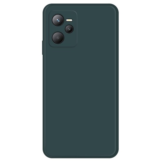 Anti-scratch Rubberized TPU Phone Case with Microfiber Lining priekš Realme C35 - Tumši Zaļš - silikona aizmugures apvalks / bampers