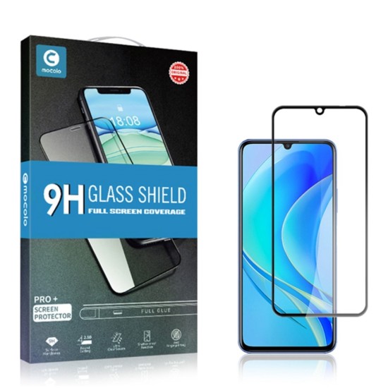 Mocolo TG+ Full Glue Tempered Glass screen protector priekš Huawei Nova Y70 - Melns - Ekrāna Aizsargstikls / Bruņota Stikla Aizsargplēve