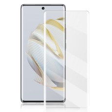 AMORUS (UV Glue) Silk Printing Tempered Glass Full Screen Protector priekš Huawei Nova 10 - Melns - Ekrāna Aizsargstikls / Bruņota Stikla Aizsargplēve (Full screen size curved)