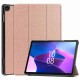 Tri-fold Stand PU Smart Auto Wake/Sleep Leather Case priekš Lenovo Tab M10 3rd Gen TB-328 - Rozā Zelts - sāniski atverams maciņš ar stendu