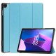 Tri-fold Stand PU Smart Auto Wake/Sleep Leather Case priekš Lenovo Tab M10 3rd Gen TB-328 - Gaiši Zils - sāniski atverams maciņš ar stendu