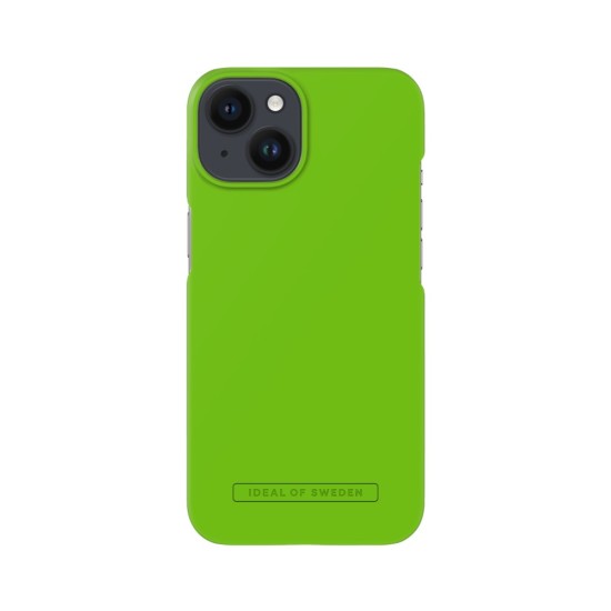 iDeal of Sweden Seamless SS23 Back Case priekš Apple iPhone 14 - Hyper Lime - ciets silikona aizmugures apvalks ar iebūvētu metālisku plāksni / bampers-vāciņš