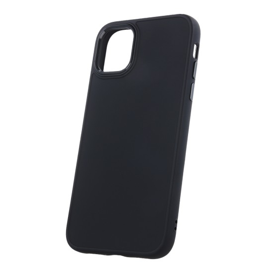 Satin Back Case priekš Apple iPhone 11 - Melns - matēts silikona aizmugures apvalks / bampers-vāciņš