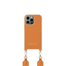 iDeal of Sweden Athena Necklace AS22 Back Case priekš Apple iPhone 13 Pro - Orange Sorbet - mākslīgās ādas aizmugures apvalks ar siksniņu un Airpods somiņu / bampers-vāciņš