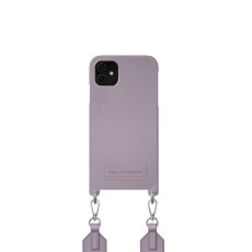 iDeal of Sweden Athena Necklace AS22 Back Case priekš Apple iPhone 11 - Lavender - mākslīgās ādas aizmugures apvalks ar siksniņu un Airpods somiņu / bampers-vāciņš