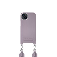 iDeal of Sweden Athena Necklace AS22 Back Case priekš Apple iPhone 13 - Lavender - mākslīgās ādas aizmugures apvalks ar siksniņu un Airpods somiņu / bampers-vāciņš
