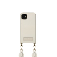 iDeal of Sweden Athena Necklace AS22 Back Case priekš Apple iPhone 11 - Ecru - mākslīgās ādas aizmugures apvalks ar siksniņu un Airpods somiņu / bampers-vāciņš