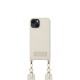 iDeal of Sweden Athena Necklace AS22 Back Case priekš Apple iPhone 14 - Ecru - mākslīgās ādas aizmugures apvalks ar siksniņu un Airpods somiņu / bampers-vāciņš