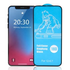 AirBag Shockproof Full Glue Tempered Glass screen protector priekš Samsung Galaxy A13 4G A135 / A13 5G A136 / A04s A047 - Melns - Ekrāna Aizsargstikls / Bruņota Stikla Aizsargplēve