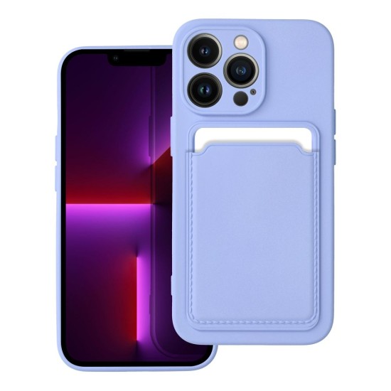 Forcell Card Back Case priekš Apple iPhone 14 Pro - Violets - silikona aizmugures apvalks ar kabatiņu / bampers-vāciņš