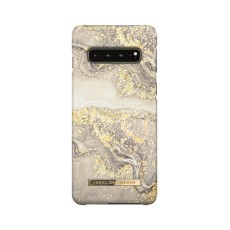 iDeal of Sweden Fashion SS19 Back Case priekš Samsung Galaxy S10 G973 - Sparkle Greige Marble - plastikāta aizmugures apvalks ar iebūvētu metālisku plāksni / bampers-vāciņš