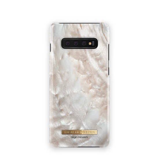 iDeal of Sweden Fashion Back Case priekš Samsung Galaxy S10 Plus G975 - Laguna Pearl - plastikāta aizmugures apvalks ar iebūvētu metālisku plāksni / bampers-vāciņš