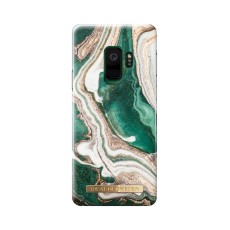 iDeal of Sweden Fashion AW18 Back Case priekš Samsung Galaxy S9 G960 - Golden Jade Marble - plastikāta aizmugures apvalks ar iebūvētu metālisku plāksni / bampers-vāciņš