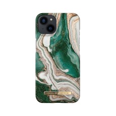 iDeal of Sweden Fashion AW18 Back Case priekš Apple iPhone 13 - Golden Jade Marble - plastikāta aizmugures apvalks ar iebūvētu metālisku plāksni / bampers-vāciņš