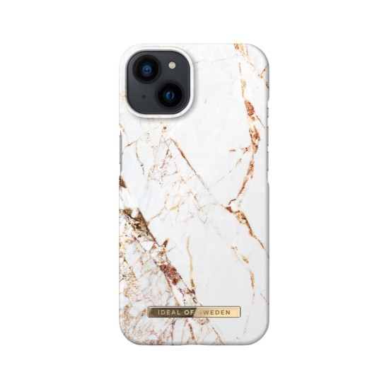 iDeal of Sweden Fashion CA16 Back Case priekš Apple iPhone 13 - Carrara Gold - plastikāta aizmugures apvalks ar iebūvētu metālisku plāksni / bampers-vāciņš