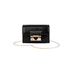 iDeal of Sweden AW20 Liv Padlock Wallet - Neo Noir Croco - sieviešu rokassoma / pleca soma
