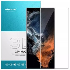Nillkin 3D CP/Max Full Glue (ar Fingerprint izgriezumu) Tempered Glass screen protector priekš Samsung Galaxy S23 Ultra 5G S918 - Melns - Ekrāna Aizsargstikls / Bruņota Stikla Aizsargplēve