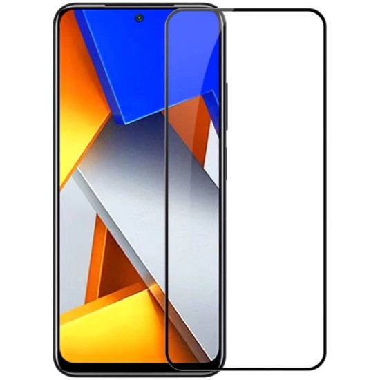 Nillkin 2.5D CP/Pro Full Glue Tempered Glass screen protector priekš Xiaomi Poco M4 Pro 4G - Melns - Ekrāna Aizsargstikls / Bruņota Stikla Aizsargplēve