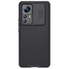 Nillkin CamShield Slide Camera Back Hard Case Cover priekš Xiaomi 12T 5G / 12T Pro 5G - Melns - plastikas aizmugures apvalks / bampers ar kameras aizsargmehānismu