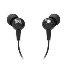 JBL C100SI In-Ear Stereo Earphones with Remote and Mic jack 3.5mm - Melnas - Universālas stereo austiņas ar mikrofonu un pulti