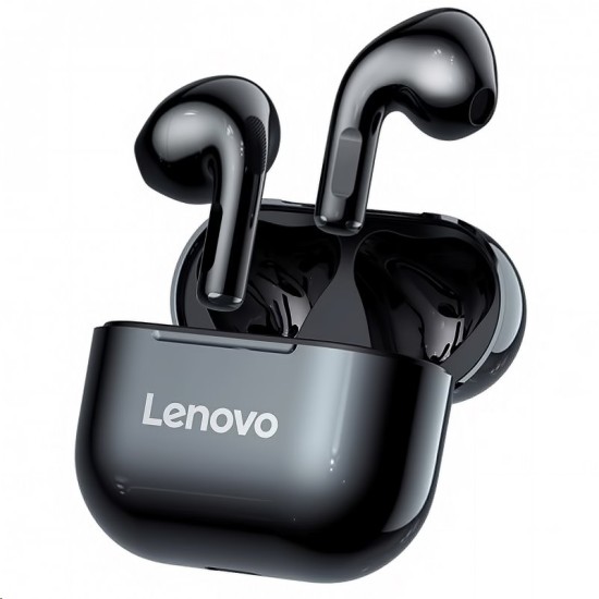 Lenovo LP40 TWS Wirelees Bluetooth V5.0 Touch Control Earphones with Charging Base Universālas Bezvadu Austiņas - Melnas