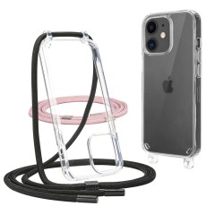 Tech-Protect FlexAir Chain Back Case priekš Apple iPhone 11 - Caurspīdīgs - silikona aizmugures apvalks ar divām auklām / bampers-vāciņš