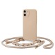 Tech-Protect Icon Chain Back Case priekš Apple iPhone 11 - Bēšs - silikona aizmugures apvalks ar auklu / bampers-vāciņš