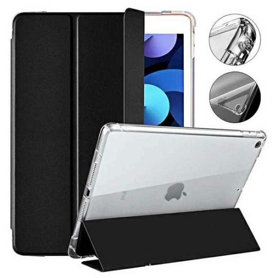 Mercury Clear Back Cover Book Case priekš Apple iPad Pro 12.9 (2020 / 2021 / 2022) - Melns - sāniski atverams maciņš ar stendu (ādas maks, grāmatiņa, leather book wallet case cover stand)