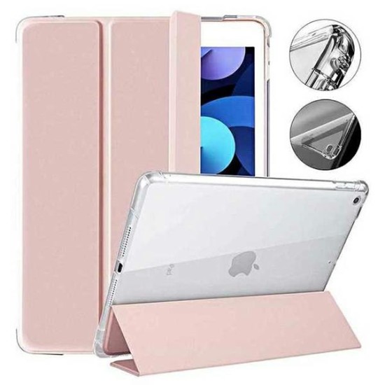 Mercury Clear Back Cover Book Case priekš Apple iPad 10.2 (2019 / 2020 / 2021) - Rozā - sāniski atverams maciņš ar stendu (ādas maks, grāmatiņa, leather book wallet case cover stand)