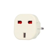 UK to EU AC Travel Power Socket Plug Adapter Converter - Balts - tīkla adapteris