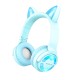 Borofone BO15 Cat Ear Bluetooth 5.0 Wireless Headphones with Microphone for Kids Universālas Bezvadu Austiņas Bērniem - Gaiši Zilas