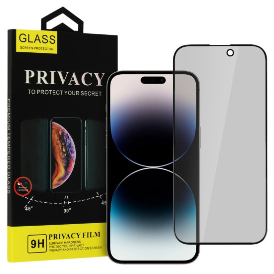 Privacy Tempered Glass screen protector priekš Apple iPhone 13 Pro Max / 14 Plus - Melns - Ekrāna Aizsargstikls / Bruņota Stikla Aizsargplēve
