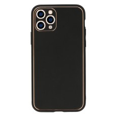 Tel Protect Luxury Leather Back Case priekš Xiaomi Redmi 10C - Melns - mākslīgās ādas apvalks / bampers-vāciņš
