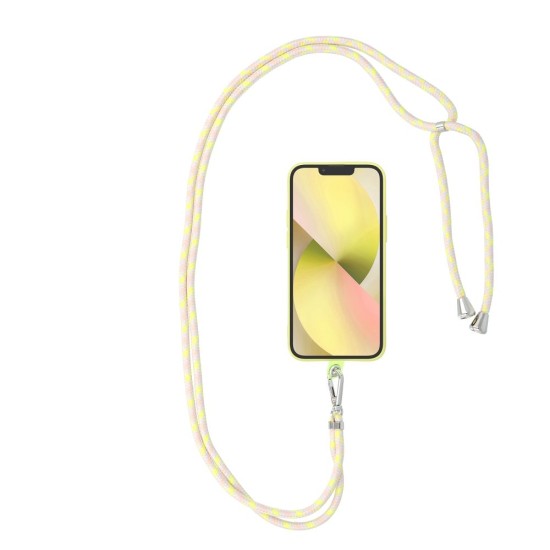 Swing Pendant on the Neck or Arm for the Phone / lenght 165cm - Dzeltens / Pelēks - Regulējama kakla vai rokas lente