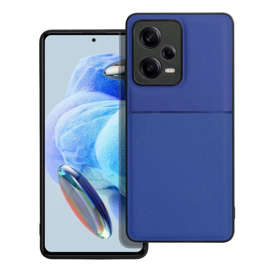 Forcell Noble Back Case priekš Xiaomi Redmi Note 12 Pro 5G - Zils - mākslīgās ādas aizmugures apvalks ar iebūvētu metālisku plāksni / bampers-vāciņš