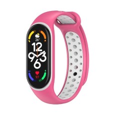 Sport Strap Replacement priekš Xiaomi Mi Smart Band 5 / 6 / 7 - Rozā - silikona siksniņa viedpulksteņiem
