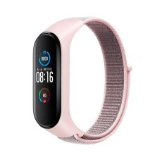Nylon Strap Replacement priekš Xiaomi Mi Smart Band 5 / 6 / 7 - Rozā - neilona siksniņa viedpulksteņiem