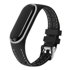 Lifestyle Strap Replacement priekš Xiaomi Mi Smart Band 5 / 6 - Melns / Pelēks - silikona siksniņa viedpulksteņiem