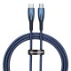 Baseus 1M Glimmer PD 100W Fast Charging Type-C to Type-C cable - Zils - Type-C lādēšanas un datu kabelis / vads
