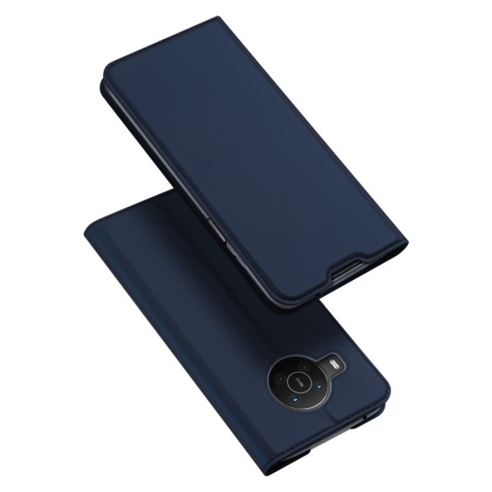 Dux Ducis Skin Pro series priekš Xiaomi Redmi Note 10 / Note 10S / Poco M5s - Tumši Zils - sāniski atverams maciņš ar magnētu un stendu